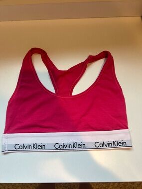 Calvin Klein Hot Pink Logo Racerback Bralette